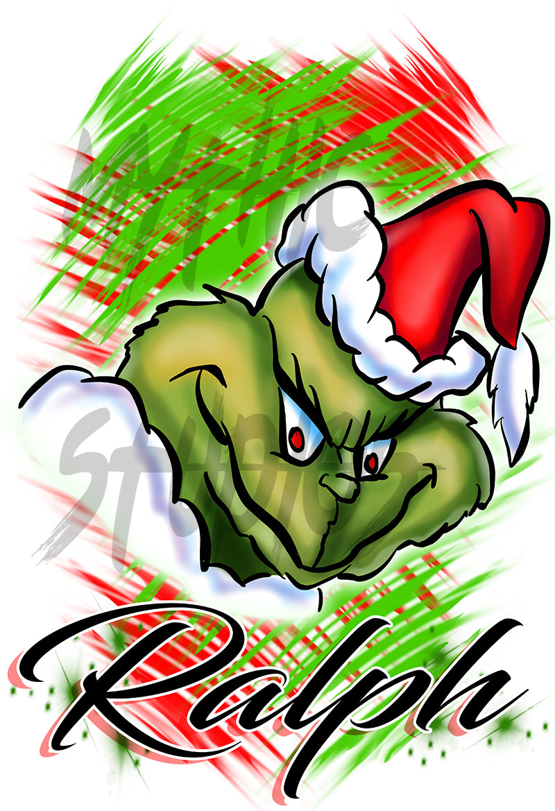 B152 Digitally Airbrush Painted Personalized Custom Grinch Snapback Trucker Hat Light Pink / Yes