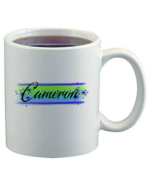 A018 Personalized Airbrush Name Design Ceramic Coffee Mug