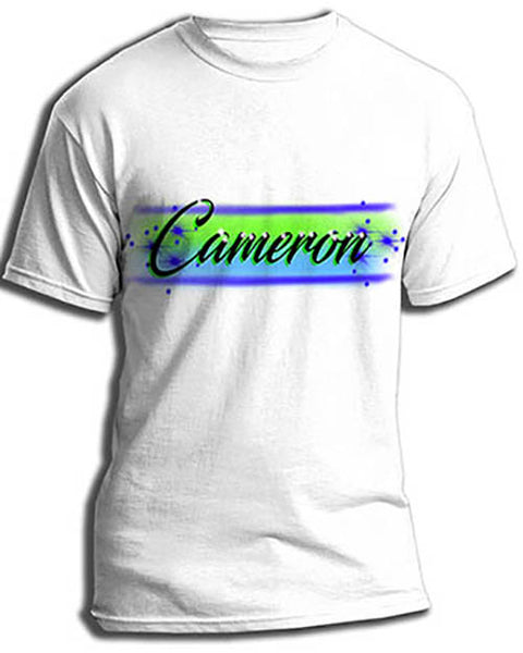 A018 Personalized Custom Airbrushed Name Writing Color Shirt