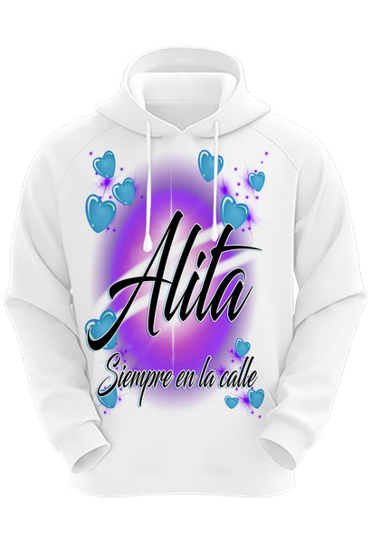 A019 Digitally Airbrush Painted Personalized Custom Name Design  Hoodie Sweatshirt Sweatshirt Kids And  Adult