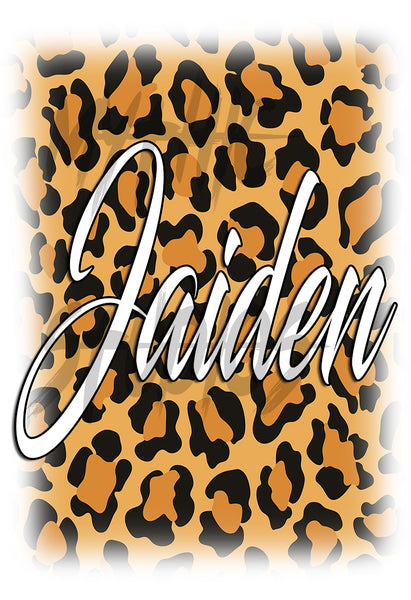 A024 Digitally Airbrush Painted Personalized Custom Cheetah Name Design    Ceramic Coffee Mug