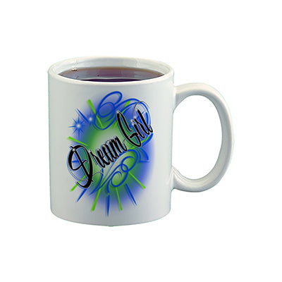 A025 Digitally Airbrush Painted Personalized Custom Name Design    Ceramic Coffee Mug