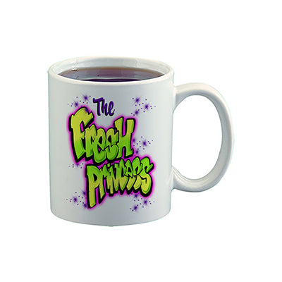 A026 Digitally Airbrush Painted Personalized Custom Fresh Princess Name Design    Ceramic Coffee Mug