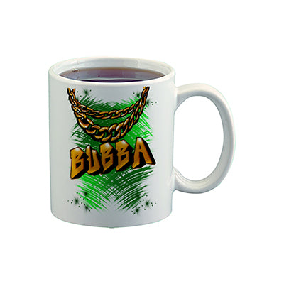 A027 Digitally Airbrush Painted Personalized Custom Gold Chain Name Design    Ceramic Coffee Mug