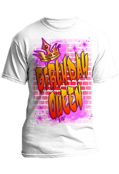 A029 Digitally Airbrush Painted Personalized Custom Graffiti Brick Name Design  Adult and Kids T-Shirt