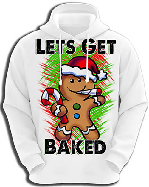 B153 Personalized Airbrush Gingerbread Man Hoodie Sweatshirt