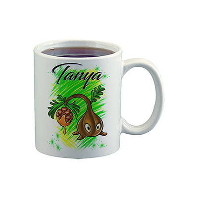 B202 Digitally Airbrush Painted Personalized Custom Tree Sapling   Ceramic Coffee Mug