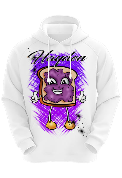 B225 Digitally Airbrush Painted Personalized Custom Jelly Sandwich Adult and Kids Hoodie Sweatshirt