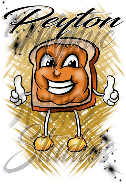 B234 Digitally Airbrush Painted Personalized Custom Peanut Butter Sandwich Drawstring Backpack party Theme gift