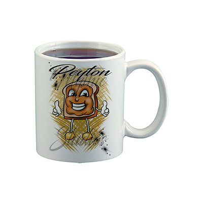 B234 Digitally Airbrush Painted Personalized Custom Peanut Butter Sandwich Ceramic Coffee Mug