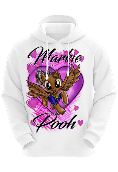 B236 Digitally Airbrush Painted Personalized Custom Pony Adult and Kids Hoodie Sweatshirt