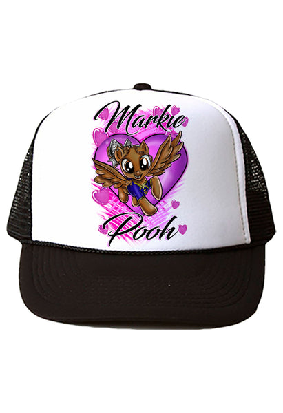 B236 Digitally Airbrush Painted Personalized Custom Pony   Snapback Trucker Hats