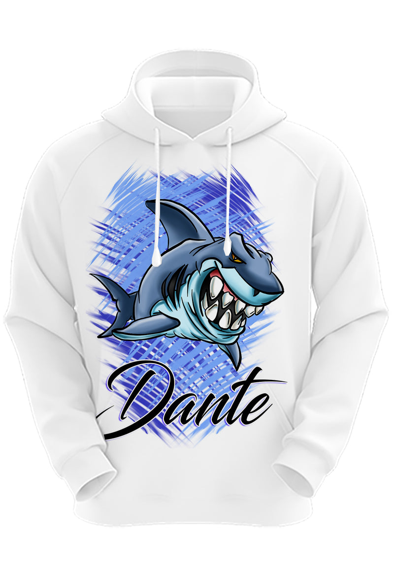 B254 Digitally Airbrush Painted Personalized Custom Shark Adult and Ki Mythic Airbrush