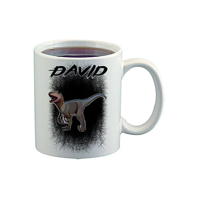 C117 Digitally Airbrush Painted Personalized Custom Dinosaur   Ceramic Coffee Mug