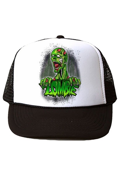 C137 Digitally Airbrush Painted Personalized Custom Zombie Battle Royale    Snapback Trucker Hats