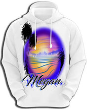 E032 Personalized Airbrush Beach Ocean Hoodie Sweatshirt