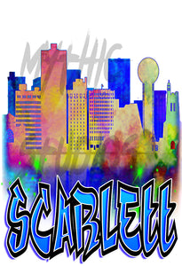 E038 Digitally Airbrush Painted Personalized Custom Urban City Building Landscape    Snapback Trucker Hats