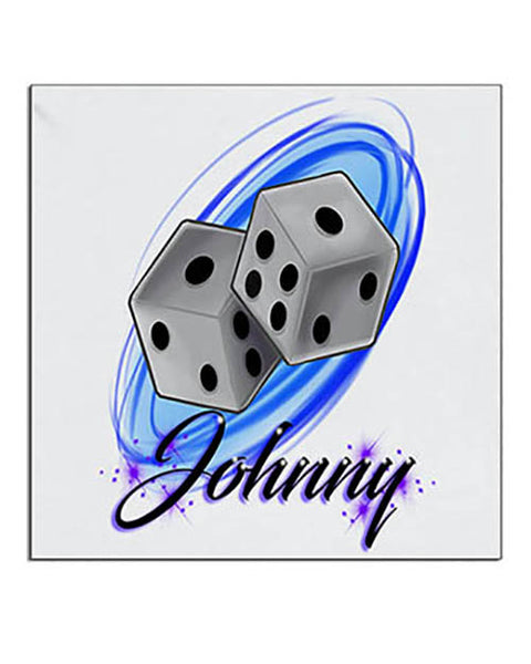 F008 Personalized Airbrushed Dice Ceramic Coaster