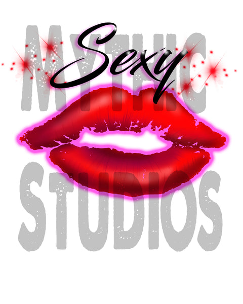 F012 Personalized Airbrushed Sexy Lips Ceramic Coaster