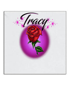 F014 Personalized Airbrushed Rose Flower Ceramic Coaster