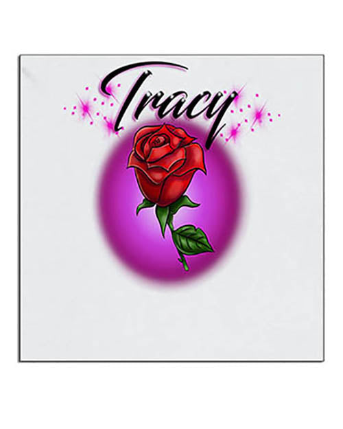 F014 Personalized Airbrushed Rose Flower Ceramic Coaster