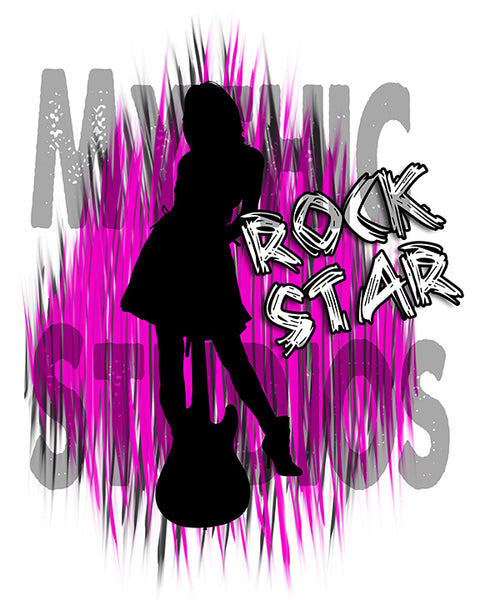 F017 Personalized Airbrushed Rock Star Ceramic Coaster