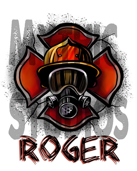 F018 Personalized Airbrushed Firefighter Ceramic Coaster