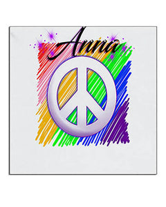 F025 Personalized Airbrushed Peace Sign Ceramic Coaster