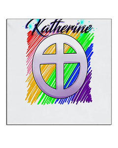 F028 Personalized Airbrushed Christian Cross Ceramic Coaster