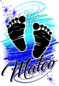 F046 Digitally Airbrush Painted Personalized Custom baby feet    Ceramic Coffee Mug