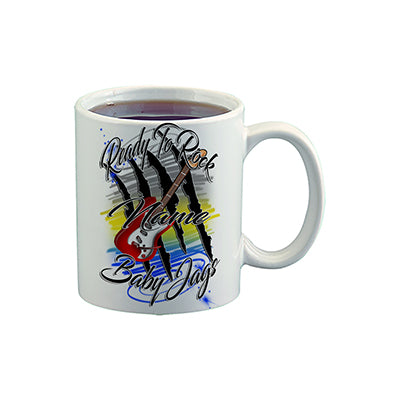 F048 Digitally Airbrush Painted Personalized Custom Guitar    Ceramic Coffee Mug