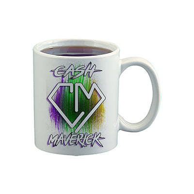 F051 Digitally Airbrush Painted Personalized Custom CM Logo    Ceramic Coffee Mug