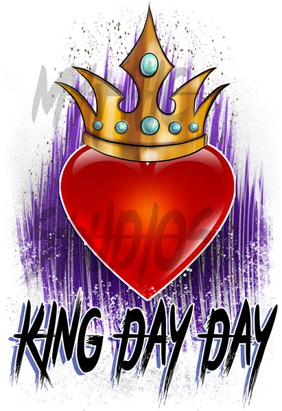 F057 Digitally Airbrush Painted Personalized Custom Heart Crown King Queen  Adult and Kids Hoodie Sweatshirt