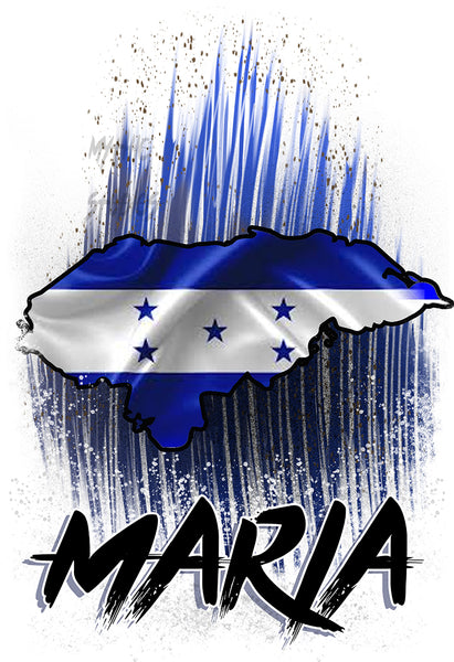 F059 Digitally Airbrush Painted Personalized Custom Honduras Flag Heart  Adult and Kids T-Shirt