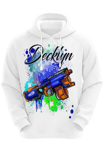 F062 Digitally Airbrush Painted Personalized Custom Toy Water Gun  Adult and Kids Hoodie Sweatshirt