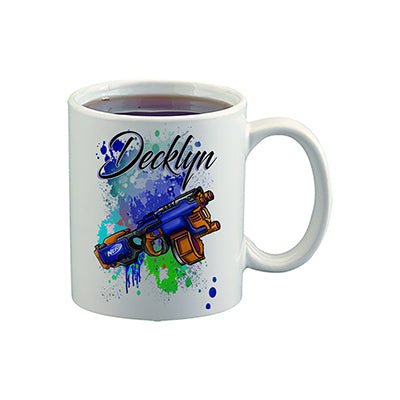 F062 Digitally Airbrush Painted Personalized Custom Toy Water Gun    Ceramic Coffee Mug