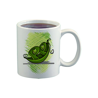 F063 Digitally Airbrush Painted Personalized Custom Two Peas in a Pod Girl    Ceramic Coffee Mug