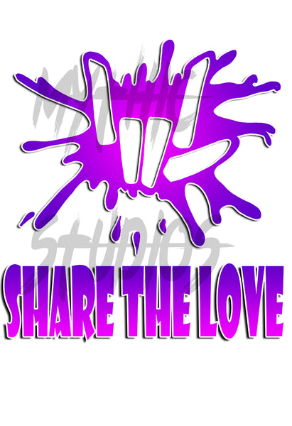 F065 Digitally Airbrush Painted Personalized Custom Share The love  Adult and Kids T-Shirt