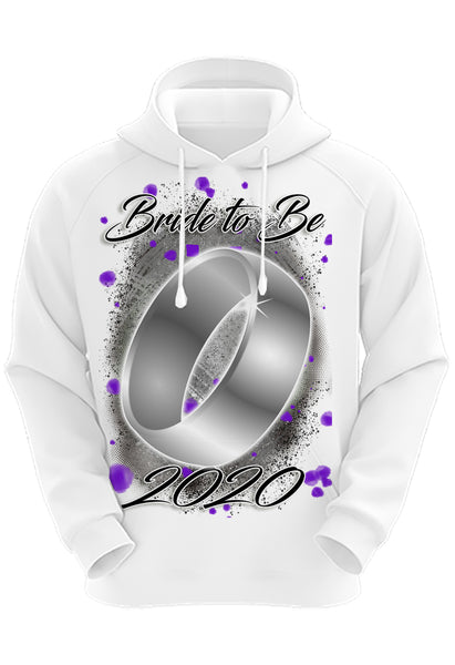 F066 Digitally Airbrush Painted Personalized Custom Wedding Ring  Adult and Kids Hoodie Sweatshirt