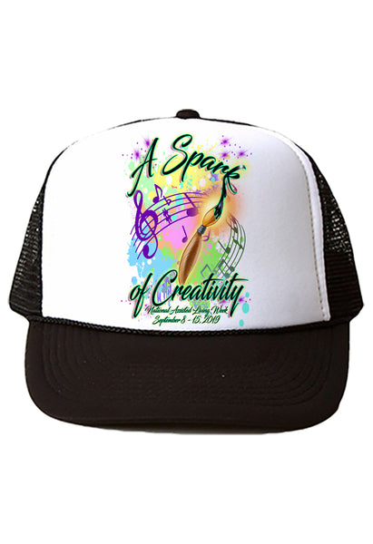 F067 Digitally Airbrush Painted Personalized Custom Paint Brush    Snapback Trucker Hats