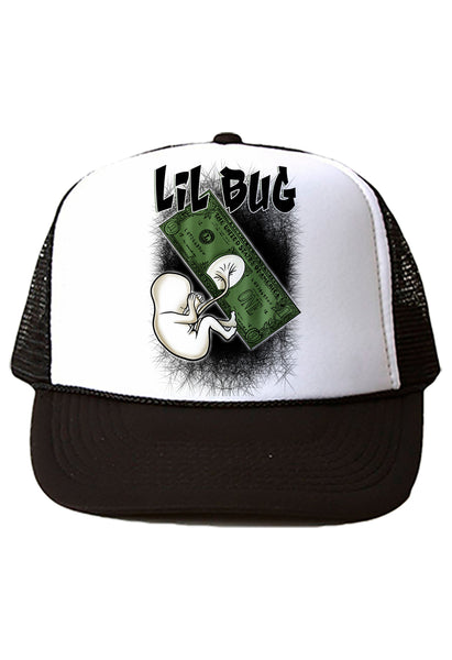 F073 Digitally Airbrush Painted Personalized Custom Baby Money Girl    Snapback Trucker Hats