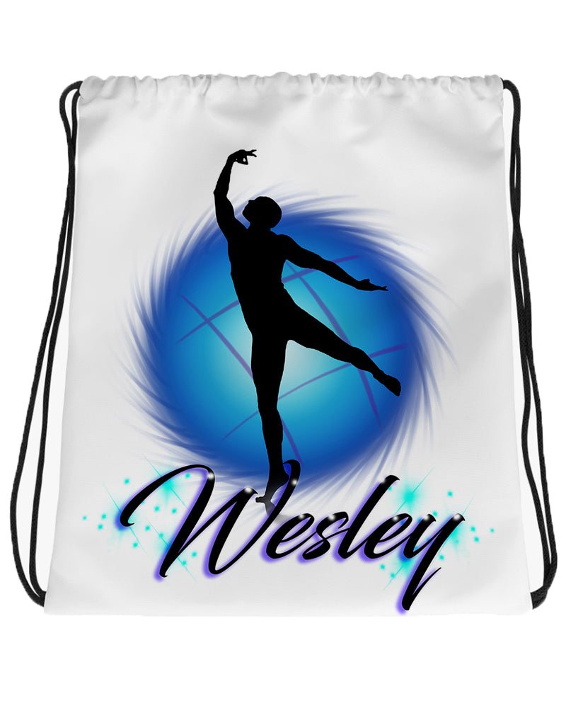 G019 Digitally Airbrush Painted Personalized Custom Cheerleader gymnast dancer Drawstring Backpack