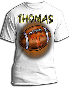 G030 Personalized Airbrush Football Tee Shirt