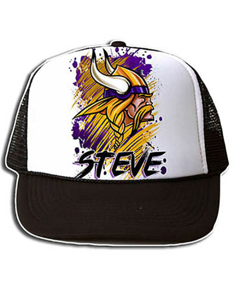 G036 Personalized Airbrush Viking Snapback Trucker Hat