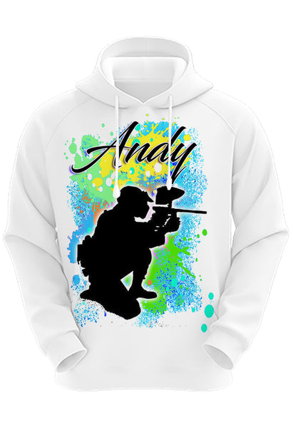 G043 Digitally Airbrush Painted Personalized Custom Paintball  Adult and Kids Hoodie Sweatshirt