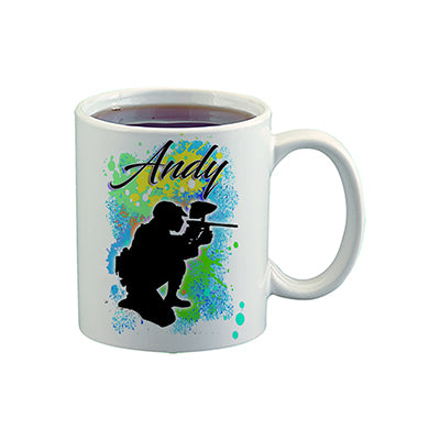 G043 Digitally Airbrush Painted Personalized Custom Paintball    Ceramic Coffee Mug