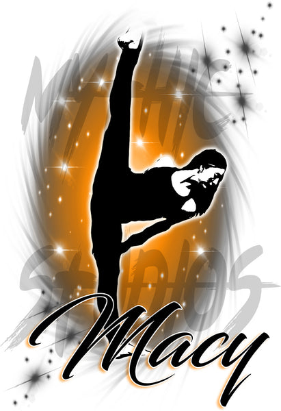 G046 Digitally Airbrush Painted Personalized Custom Dance Girl    Auto License Plate Tag