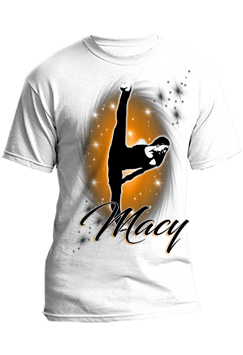 G046 Digitally Airbrush Painted Personalized Custom Dance Girl  Adult and Kids T-Shirt