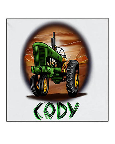 H009 Personalized Airbrushed Tractor Ceramic Coaster