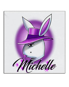 H016 Personalized Airbrushed Airbrush Girl Bunny Ceramic Coaster